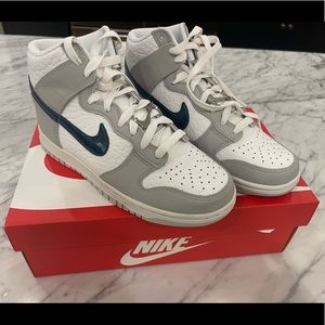 Nike Dunk High White Gray Green/Blue